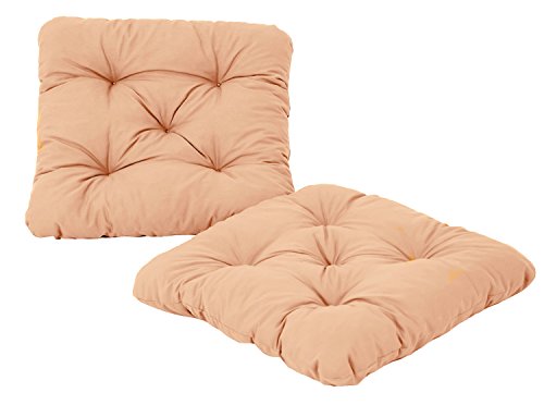 Ambientehome 2er Set Sitzkissen Sessel Evje, beige, ca 50 x 50 x 8 cm, Polsterauflage von AMBIENTE HOME