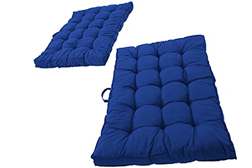 Ambientehome Kastenkissen Loungekissen, 2er-Set 120 x 80 cm Blau Auflagen, 65 Prozent Baumwolle, 35 Prozent Polycotton von AMBIENTE HOME