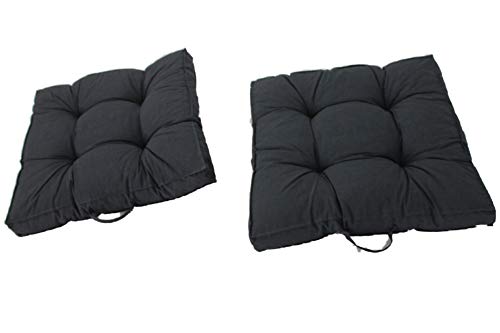 Ambientehome Kastenkissen Loungekissen, 2er-Set 50 x 50 cm Dunkelgrau Auflagen, 65 Prozent Baumwolle, 35 Prozent Polycotton von AMBIENTE HOME