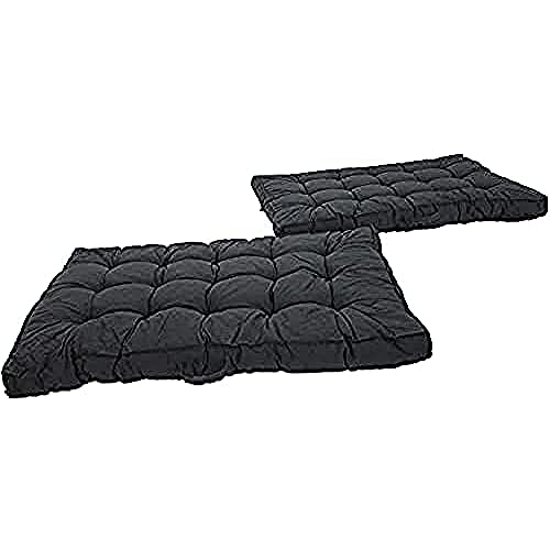 Ambientehome Kastenkissen Palettenkissen Loungekissen, 2er-Set 120 x 80 cm Dunkelgrau Auflagen, 65 Prozent Baumwolle, 35 Prozent Polycotton von AMBIENTE HOME