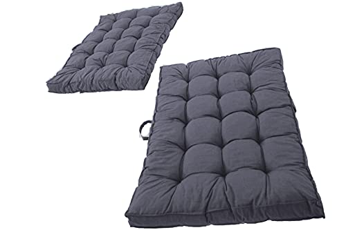 Ambientehome Palettenkissen Kastenkissen Loungekissen, 2er-Set 120 x 80 cm hellgrau Auflagen, 65 Prozent Baumwolle, 35 Prozent Polycotton von AMBIENTE HOME