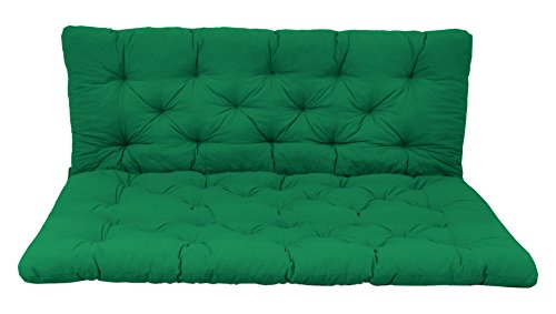 Ambientehome Palettenkissen mit Rückenlehne, grün, Sitzpolster 120 x 80, Rückenkissen 120 x 60 cm, Indoor & Outdoor von AMBIENTE HOME