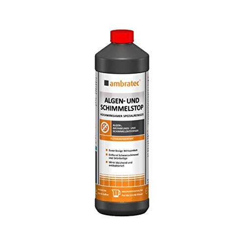 Ambratec Algen und Schimmelstop entfernt Schwarzschimmel Grünbelag Algen 1 Liter Flasche von Ambratec