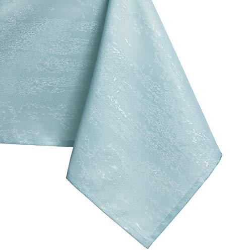 AmeliaHome 100x100 cm Tischdecke Tischtuch Tafeldecke Fleckschutz Lotuseffekt Abwaschbar Wasserabweisend Ornament Hellblau Vesta von AmeliaHome