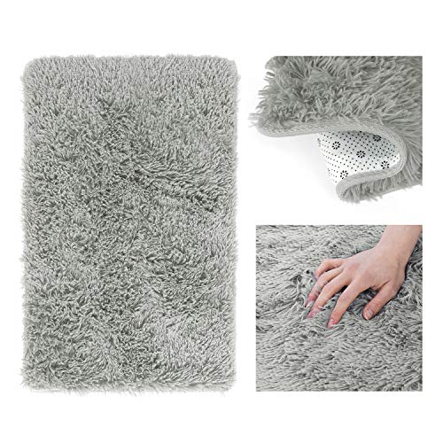 AmeliaHome Shaggy Teppich Hochflor 160x200 cm Kuschelteppich rutschfest rechteckig Karvag Stahl von AmeliaHome