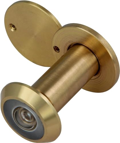 Amig - Türspion | Super-Winkellinse | für Eingangstüren innen und draußen Weitwinkel Linse | Goldfarbenes Aluminium | Maße: Durchmesser 14 mm | Türstärke 35-60 mm von Amig