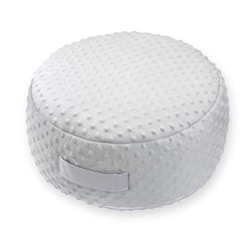 Amilian Sitzkissen Sitzpuff Sitzpouf Puff Bezug aus 100% Baumwolle ca. 40 cm Durchmesser 16 cm für Kinder weiche Füllung Fußhocker Kissen Bodenkissen Sitzsack Kuschelig Grau von Amilian