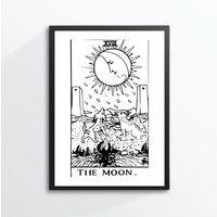 Din A4 Kunstdruck Ohne Rahmen - Tarotkarte Tarot The Moon- Der Mond Wahrsagen Esoterik Rider Waite Vintage Gothic Bild Poster Din A4 Kunstdruck Ohne Rahmen - Tarotkarte Tarot The Moon- Der Mond Wahrsagen Esoterik Rider Waite Vintage Gothic Bild Poster von AmizouKunst
