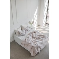 Natürliches Cremefarbenes Bettwäsche-Set. Bettbezug-Set König. Leinenbettwäsche in Haferflocken von AmourLinen