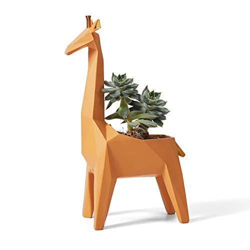 Amoy-Art Blumentopf Pflanzen Giraffe Arts Skulptur Modern Dekor Tier Geschenk Wohnzimmer Kunst Figuren Polyresin Statue 23cm von HAUCOZE