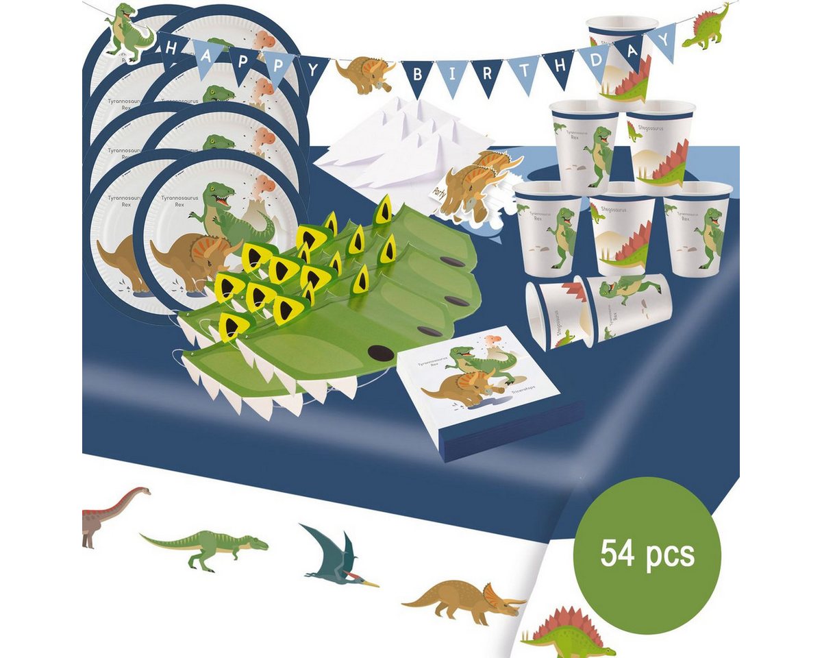 Amscan Papierdekoration Dinosaurier Party-Set T-Rex Dino Geburtstag Tisch-Deko 54 Teile von Amscan