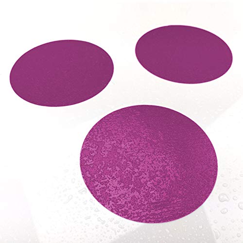 10 Anti-Rutsch Sticker für Dusche & Badewanne, farbig, ∅ 9 cm Rutschklasse C DIN 51097, selbstklebend (lila) von AnTina TAPES