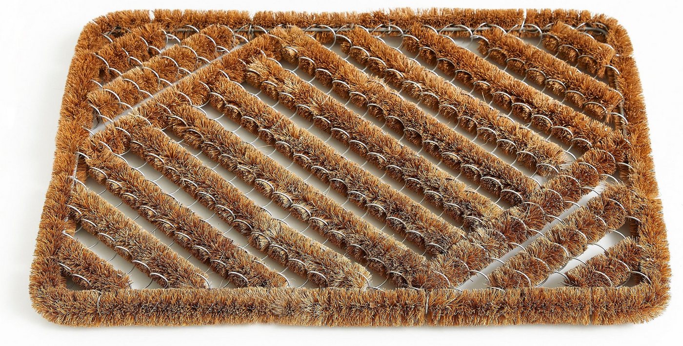 Fußmatte Kokos Drahtgitter, Andiamo, rechteckig, Höhe: 30 mm, Schmutzfangmatte, robust & strapazierfähig, In- und Outdoor geeignet von Andiamo