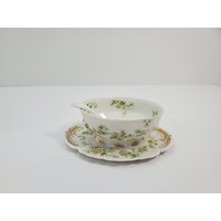 Haviland Co, Mayonnaise Mit Unterplatte Und Löffel Für H Watson Company, Limoges France von AndreasAntiquesFinds