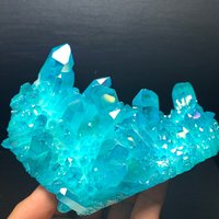 Blau Regenbogen Titan Quarz Cluster, Crystal Point, Quarz Vug, Mineral Specimen, Home Decoration, Reiki Heal, Crystal Gifts 1 Stück von Angelcarving