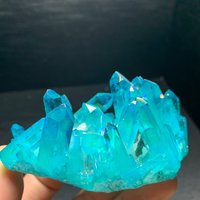 Blau Regenbogen Titan Quarz Cluster, Crystal Point, Quarz Vug, Mineral Specimen, Home Decoration, Reiki Heal, Crystal Gifts 1 Stück von Angelcarving