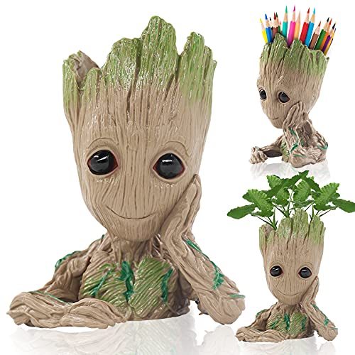 Angker Blumentopf mit Cartoon-Figur - Groot - Sukkulenten-Übertopf, für grüne Pflanzen oder Stiftehalter, tolle Geschenkidee für Kinder von Angker