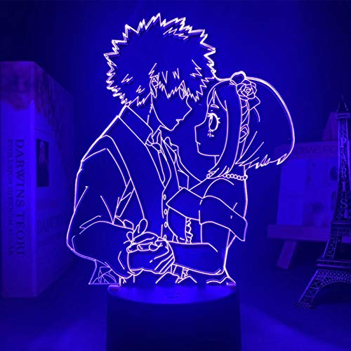 Anjinguang 3D Illusion Lampen Nachtlichter für Jungen My Hero Academia LED Lampe Kirishima Eijirou 3D Nachtlicht Anime Boku No Hero Academia Lampara De Noche Dormitorio Xmas für Kind Erwachsene von Anjinguang