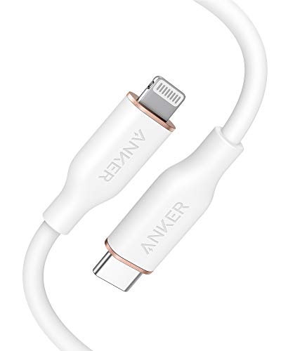 Anker PowerLine III Flow, USB-C auf Lightning Ladekabel PD, kompatibel mit iPhone 13/13 Pro Max/12/11 Pro/X/XS/XR/8 Plus, AirPods Pro, 90cm, MFi-zertifiziert, Silikagel (in Schneeweiß) von Anker