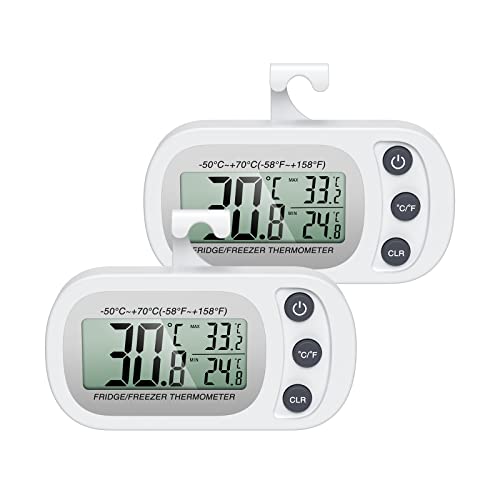 Ankilo Digitales Kühlschrank Thermometer, Gefrierschrank Thermometer, Kabelloses Innenthermometer mit Magnetisch, Max/Min Aufzeichnungsfunktion, Innenraum Thermometer für Zuhause, Restaurants 2 der von Ankilo