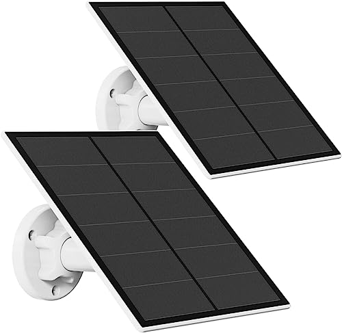 Ankway 6W Solarpanel für Akku Überwachungskamera Aussen, Type C/Mirco Schnittstelle, Solar WLAN IP Kamera Outdoor, 360° Einstellbare Halterung, Non-Stop-Solar(3m Kabel), 2 Pack von Ankway
