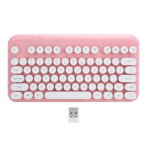 Annadue Y60 Punk Wireless Keyboard + Wireless Receiver, Multifunktionales 75 Tasten Ergonomisches Tastatur Computerzubehör für Heim- oder Geschäftsbüros.(Rosa) von Annadue