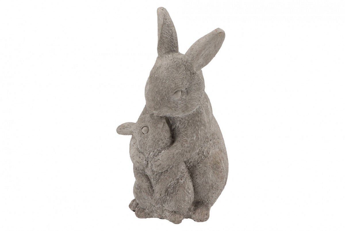 Annimuck Dekofigur Osterhasen Zement Shabby Mama Kind Umarmung Ostern 15x14x25 cm (1 St) von Annimuck