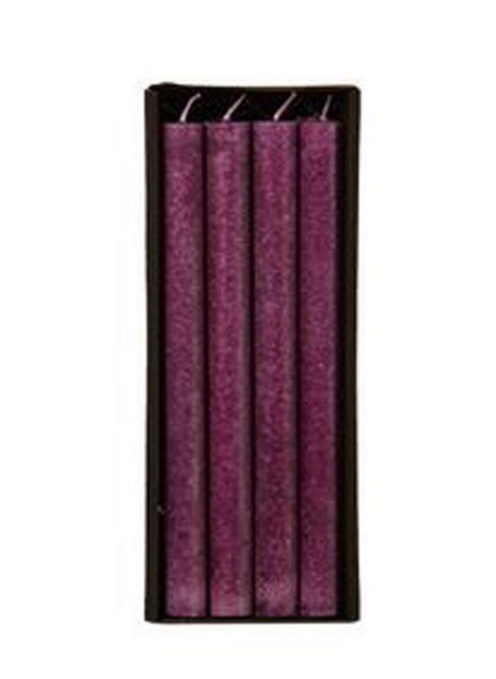 Annimuck Tafelkerze 4 x Mosaik Rustic Stabkerze 21 x 245 mm dark purple (4-tlg) von Annimuck