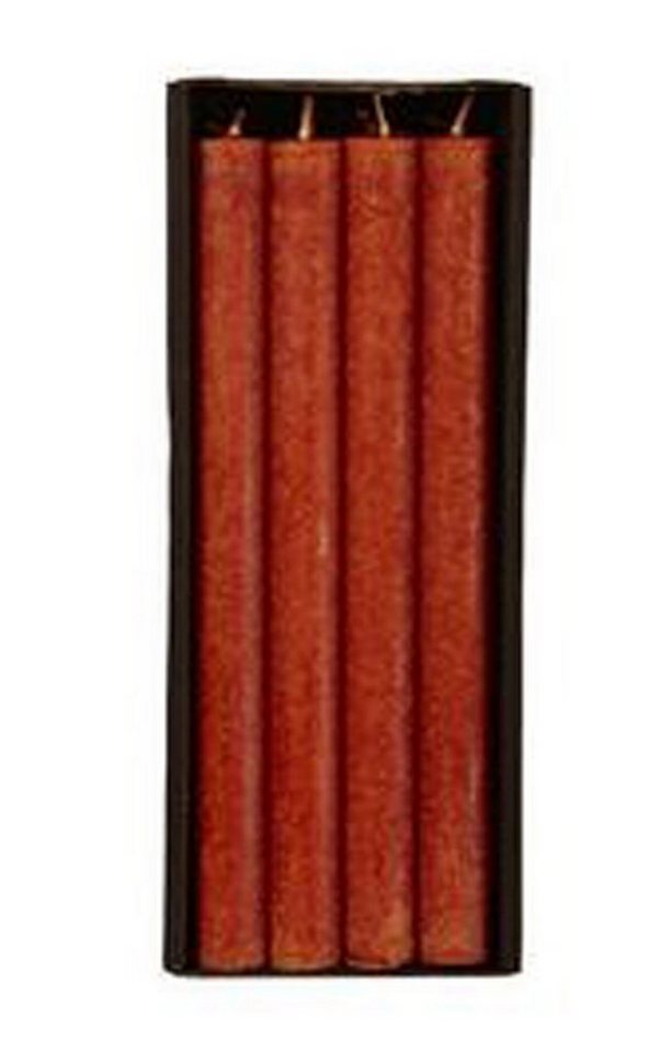 Annimuck Tafelkerze 4 x Mosaik Rustic Stabkerze orangebraun 21 x 245 mm (4-tlg) von Annimuck