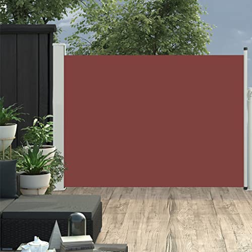 Annlera Ausziehbare Seitenmarkise 100x500 cm Braun Sichtschutz Ausziehbar Balkon Sichtschutz Seitlich Seiten Markise Aussen Balkon Markise für Garten Terrasse Windschutz Und Privatsphäre Schutz von Annlera