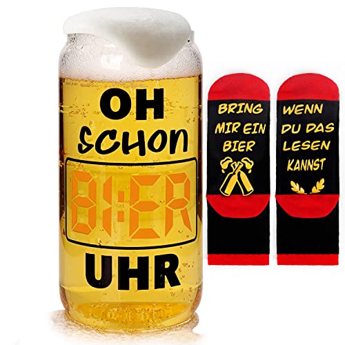 ANOTION Bierglas 550ml Bierglas Lustige Biersocken Neuheit Geschenk für Männer Füllung für Adventskalender Männer von ANOTION