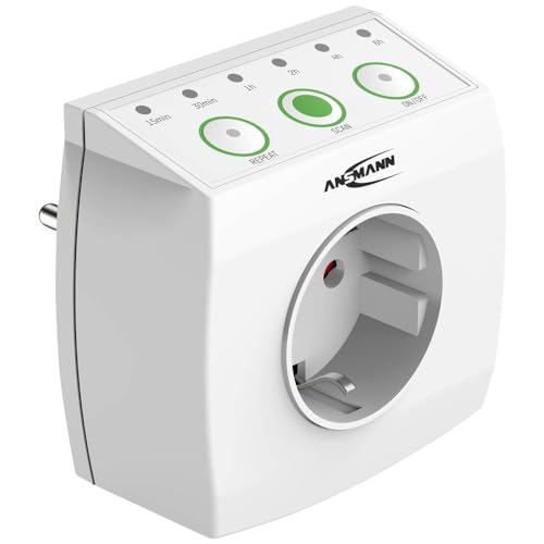 ANSMANN Timer Steckdose AES1.3 / Individuell einstellbare Energiespar-Steckdose mit Countdown Timer für Heizlüfter, Ventilator, Bügeleisen, Kaffeemaschine, Waschmaschine, usw. von Ansmann