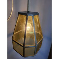 Alte Deckenlampe Mit Bleiverglasung, Hängelampe Flurlampe Alte Deckenlampe Mit Bleiverglasung, Hängelampe Flurlampe von AntikDekoVintage