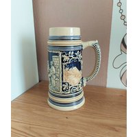 Vintage Keramik Bierkrug, Großer Glasierter Deutschland, 1960Er Jahre von AntikHausCrafts