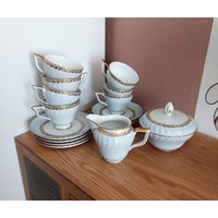 Vintage Kgl.pr.tettau 1794 Porzellan Kaffee/Tee Set 16, Deutschland, 1950Er Jahre von AntikHausCrafts