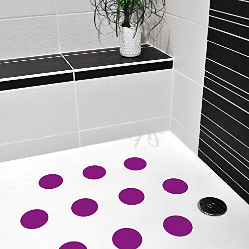 Anti-Rutsch Sticker Premium Couleur für Duschen & Badewannen, farbig, Rutschklasse C DIN 51097, selbstklebend, 10 Stück (lila) von AnTina TAPES