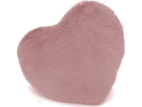 Antonio Kuschelkissen Plüsch Herz 34*37 cm Flanell Deko Herzkissen Geschenk Kissen Valentinstag (Altrosa / Mauve) von Antonio