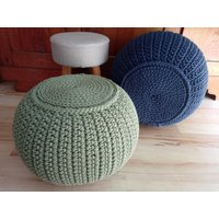 Gefüllter Gehäkelter Pouf/Poof/Ottoman/Hocker/Home Decor/Kissen/Sitzsack/Bodenkissen von AnuszkaDesign