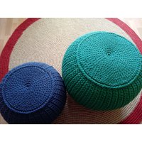 Gehäkelter Pouf/Poof/Ottoman/Fußhocker/Home Decor/Kissen/Sitzsack/Bodenkissen von AnuszkaDesign