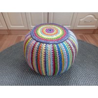 Gehäkelter Pouf/Poof/Ottoman/Fußhocker/Home Decor/Kissen/Sitzsack/Bodenkissen von AnuszkaDesign