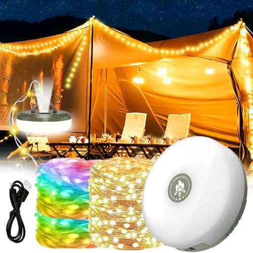 Camping Lichterkette Aufrollbar,Campinglampe mit 10m led lichterkette,Tragbare camping lichterkette,Led lichterkette außen camping usb,Ausziehbare lichterkette camping,Campingleuchte lichterkette von Anyingkai