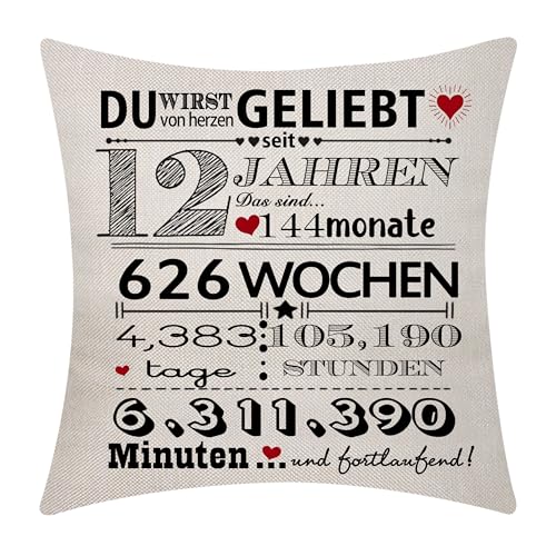 12. Geburtstag Kissenbezug 12 Jahre alt Geschenk für Mädchen Jungen Alles Gute zum Geburtstag für Tochter Sohn Schwester Bruder Cousine Enkelin Enkel Nichte Neffe Freunde(12) von Aocaso