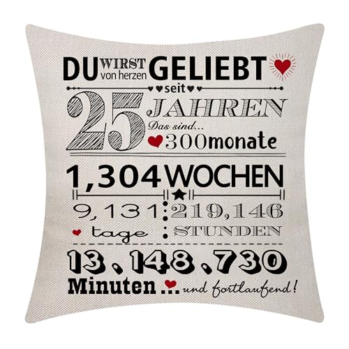 25. Geburtstag Kissenbezug 25 Jahre alt Geschenk Frauen Männer Alles Gute zum Geburtstag für Tochter Sohn Schwester Bruder Cousine Cousin Enkelin Freunde Freundin Freund Freund Kollegen (25) von Aocaso