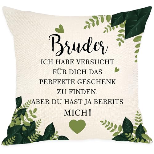 Aocaso Bruder Geschenk von Schwester oder Bruder Lustiger Kissenbezug für Bruder Großer Kleiner Bruder Geburtstag Familie (Bruder) von Aocaso