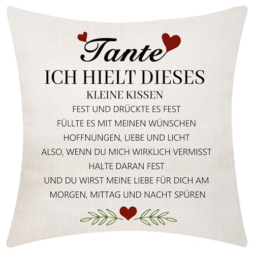 Aocaso Geschenk für Tante von Nichte oder Neffe Kissenbezug für Tante Geburtstag Geschenk (Tante) von Aocaso