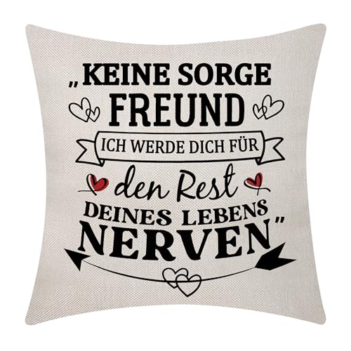 Aocaso Lustiges Geschenk Kissenbezug für Freunde BFF Geschenk für Männer Jungen Geburtstag Geschenk Freundschaft Geschenk (Freund) von Aocaso