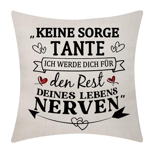 Aocaso Lustiges Geschenk Kissenbezug für Tante von Nichte Neffe Tante Geburtstag Geschenk (Tante) von Aocaso