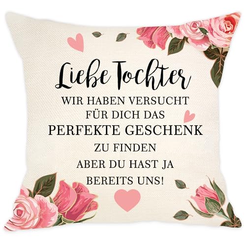 Lustiges Geschenk für Tochter von Mama und Papa Lustige Kissenbezüge für Tochter Geburtstag Graduierung (Tochter - wir) von Aocaso