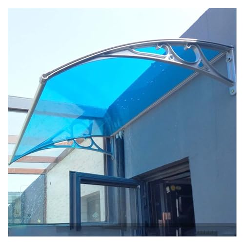 Aoisavch Vordach für haustür türüberdachung mit Aluminium-Halterung Polycarbonatplatte für den Außenbereich (Color:Blue,Size:100x150CM) von Aoisavch