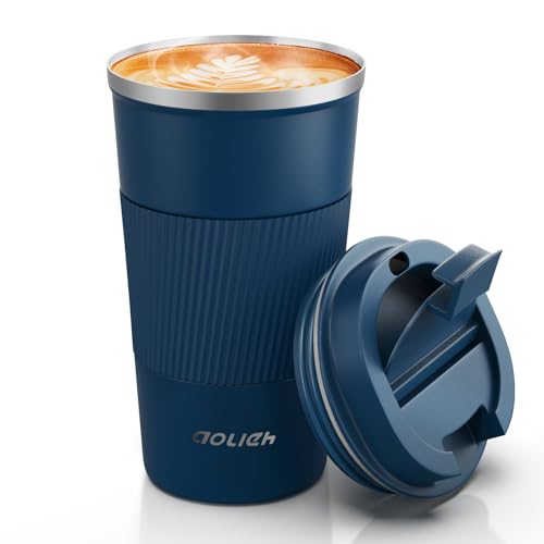 Aolieh Thermobecher, Kaffeebecher mit Auslaufsicherem Deckel, Thermobecher- Isolierbecher, Edelstahl Travel Mug, Kaffeebecher to go für heißes und kaltes Wasser Kaffee Tee von Aolieh